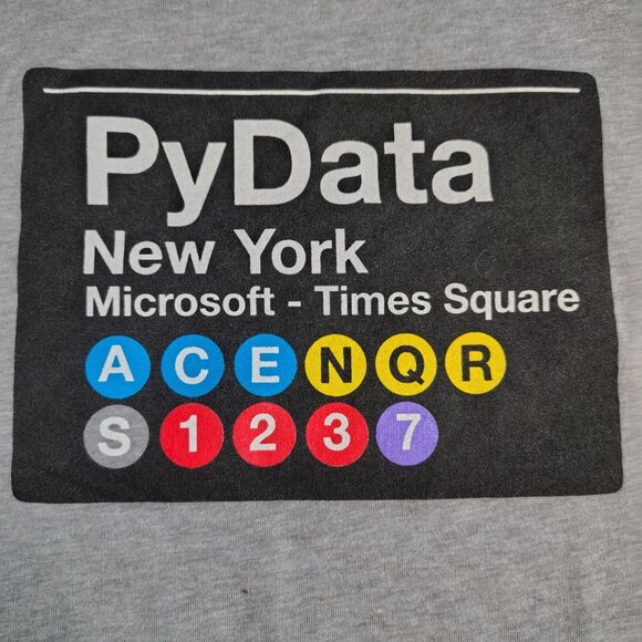 Microsoft Time Square New York T-Shirt Size Large Gray PYData ACENQR S1237 - Picture 2 of 10
